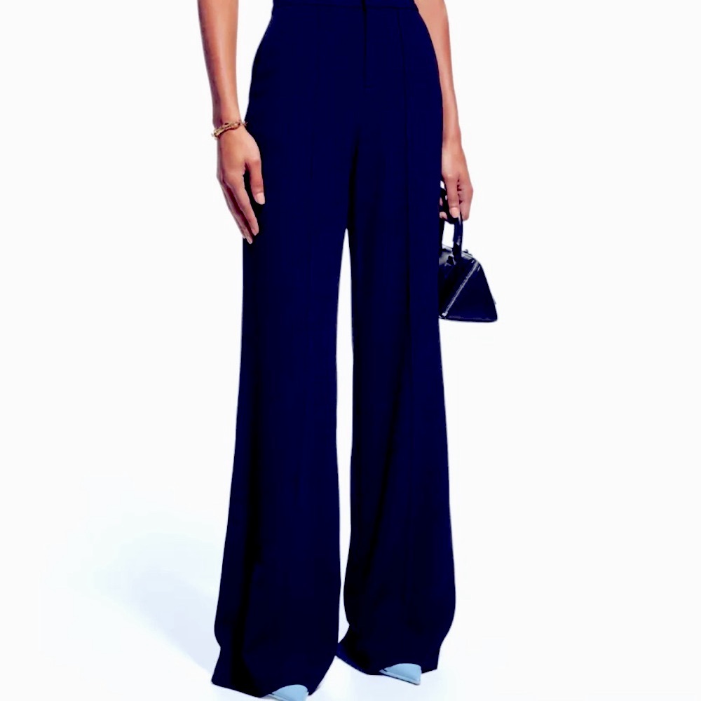 ALICE + OLIVIA High-Rise Navy Blue Wide-Leg Pants - Picture 8 of 8